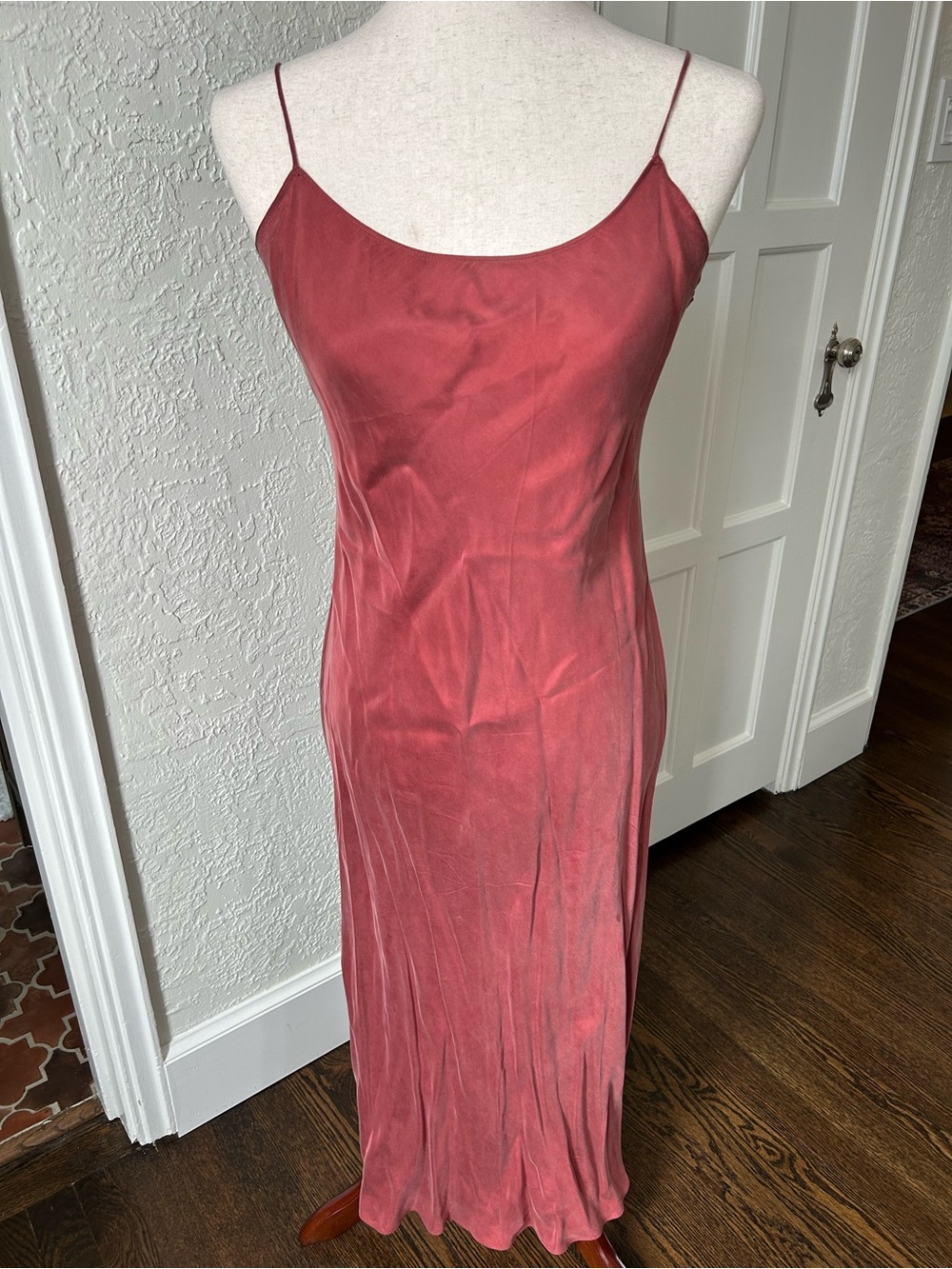 J. Crew Rose Slip Midi Dress with Spaghetti Straps